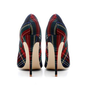 Scottish Tartan Pointed High Heels