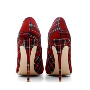 Scottish Tartan Pointed High Heels 4