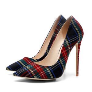 Scottish Tartan Pointed High Heels5