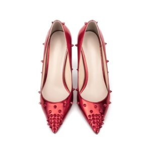 Sexy Formal Shoes Pointy Toe Cone Heels Ladies Shallow Mouth Metallic Pumps 3