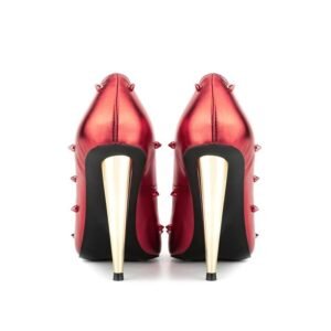 Sexy Formal Shoes Pointy Toe Cone Heels Ladies Shallow Mouth Metallic Pumps 4