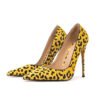 Yellow Leopard Print Stiletto High Heels